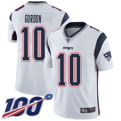 New England Patriots Football #10 Vapor Untouchable 100th Season Limited White Men Josh Gordon Road NFL Jersey